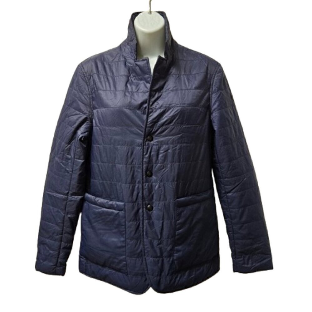 Massimo Dutti Navy Puffer Quilted Jacket